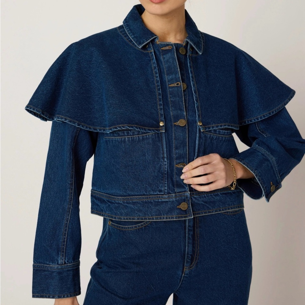 Cleobella Clarke Denim Jacket XS BRAND NEW WITH TAGS! Removable cape
